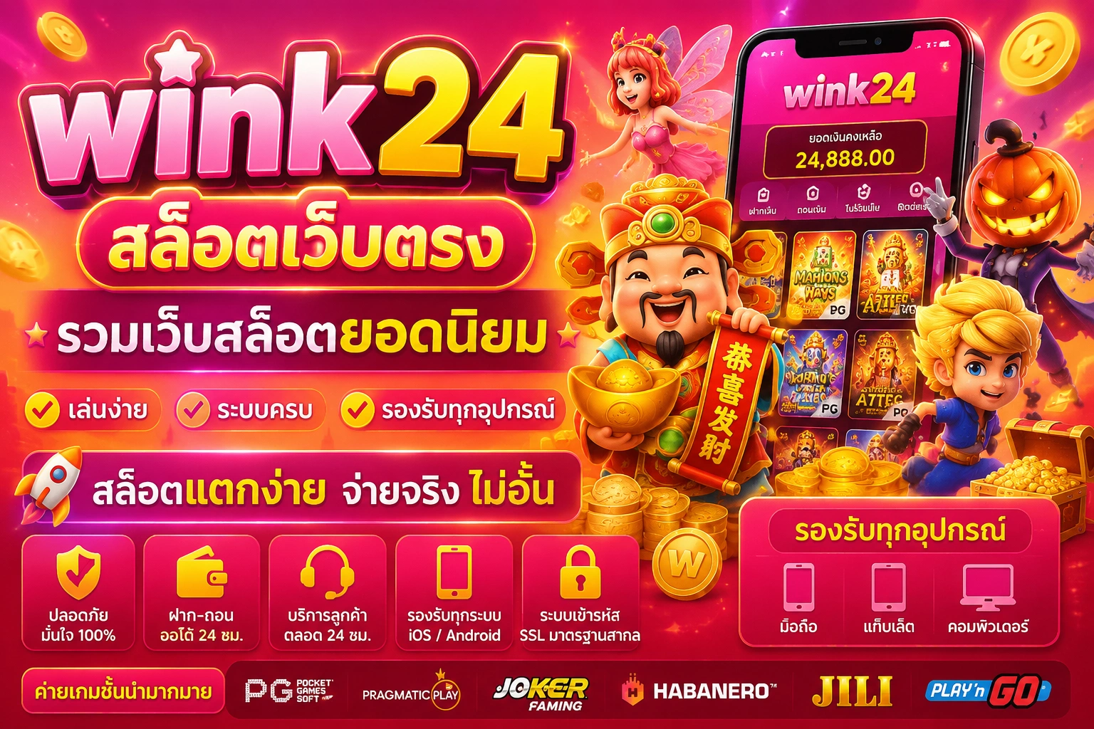 wink24 สล็อตเว็บตรง รวมเว็บสล็อตยอดนิยม เล่นง่าย ระบบครบ รองรับทุกอุปกรณ์