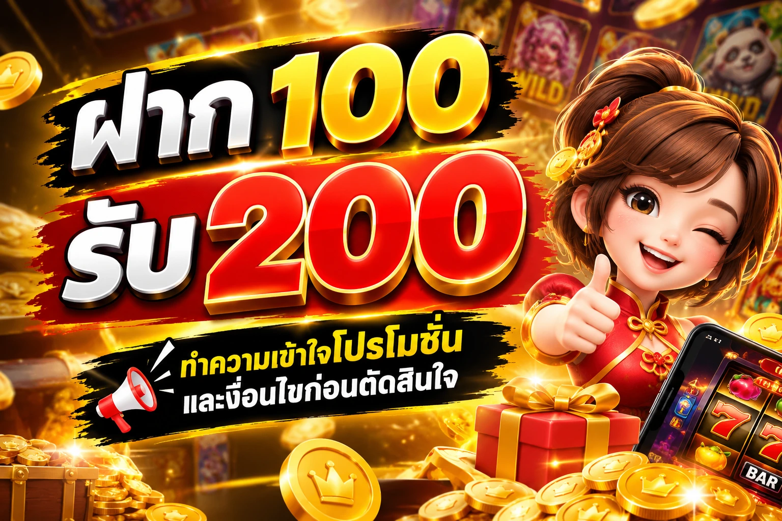 ฝาก 100 รับ 200 ทำความเข้าใจโปรโมชั่นและเงื่อนไขก่อนตัดสินใจ